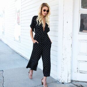 Vici B&W Crop Jumpsuit